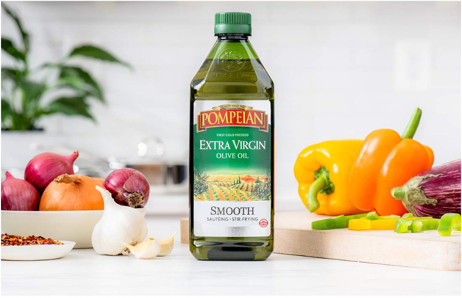 Pompeian Smooth Extra Virgin Olive Oil, First Cold Pressed, Mild and  Delicate Flavor, Perfect for Sauteing and Stir-Frying, Naturally Gluten  Free